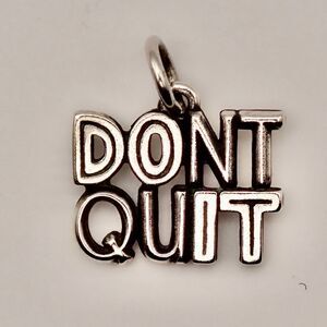 NEW James Avery Sterling Silver Dont Quit Charm Pendant 925 Inspirational Word